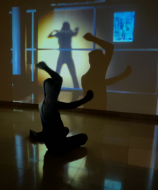 décalco·danse, performance participative proposée par Laurent Pichaud, centre de documentation Bob Calle, Carré d'Art - Musée d'art conteporain de Nîmes, 17 mars 2025